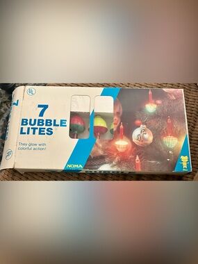 Vintage Noma Bubble Lites 7 Lights With Liquid Christmas Holiday Rare Nostalgic